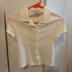 NWT Reformation white cropped, button-up top!